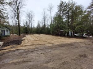 Site of vacant lot now excavated flat and debris removed